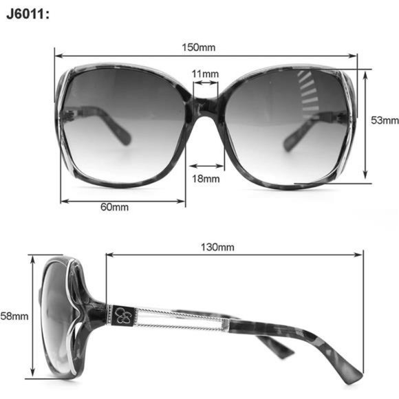 Butterfly Sunglasses with 100% Uv Protection. Glam Gifts for Her, 60 Mm